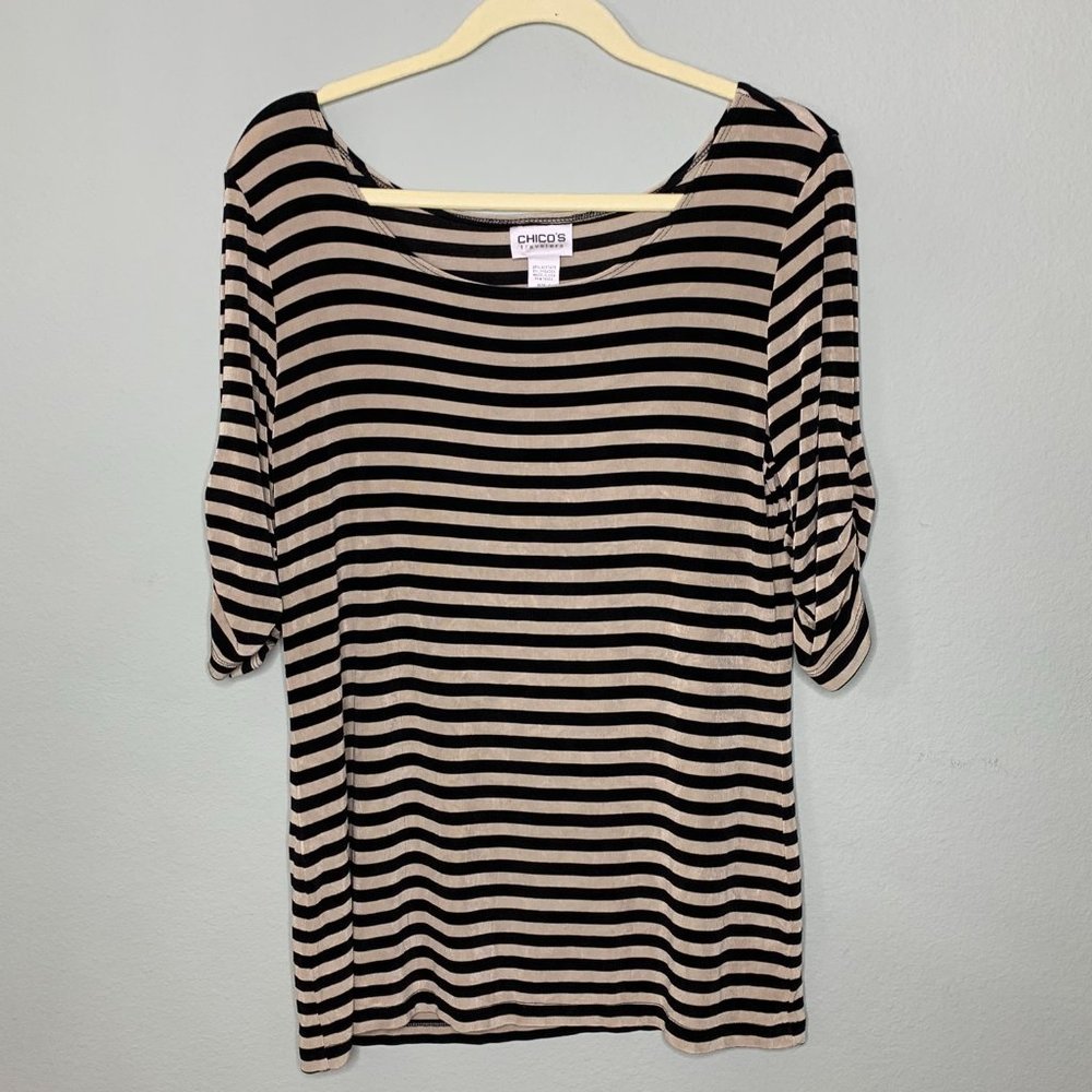 Chico's Travelers Striped Stretchy top